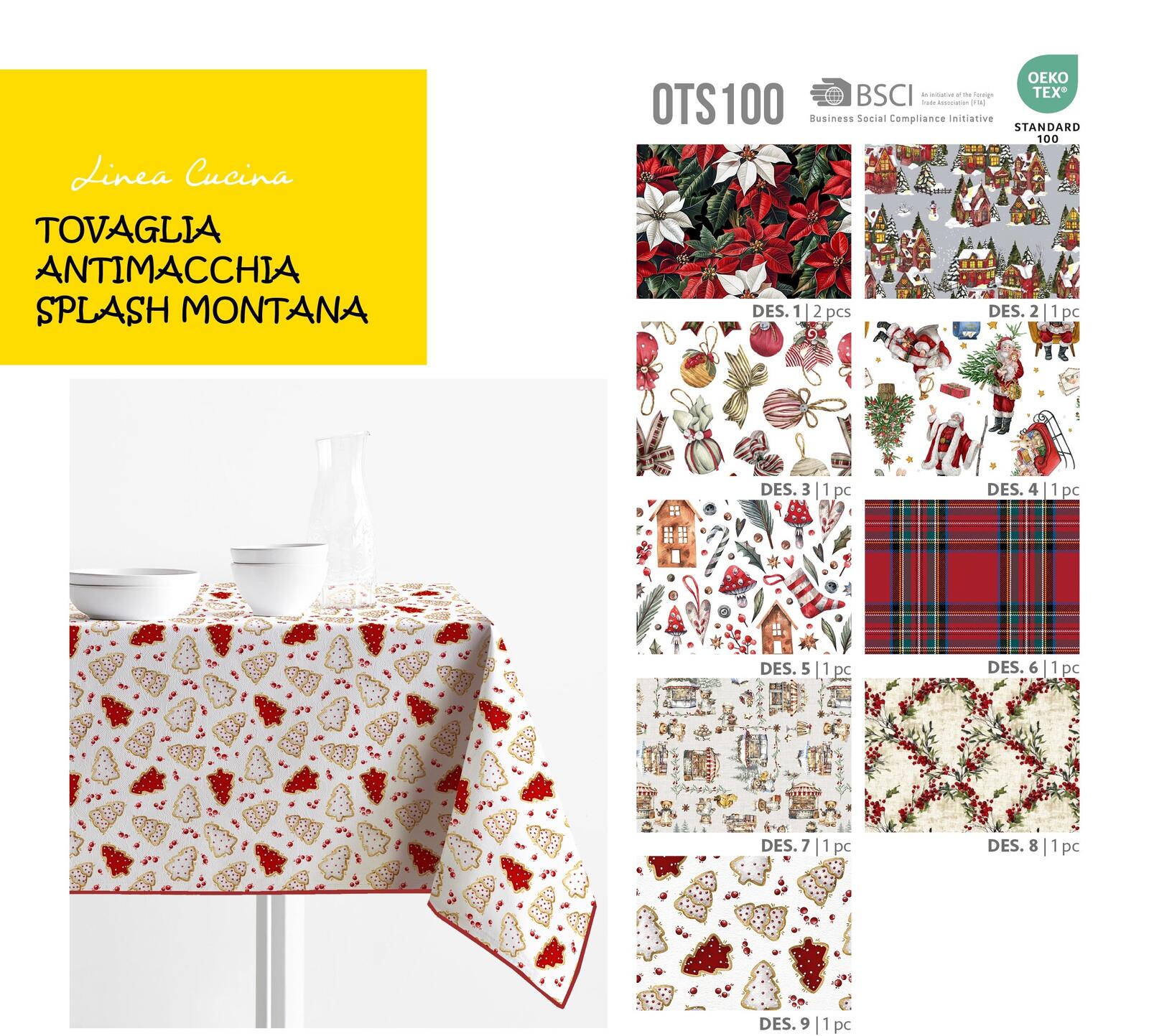 TOVAGLIA NATALE ANTIMACCHIA 6P SPLASH MONTANA 160CM Tellini S.R.L. Großhandelskleidung